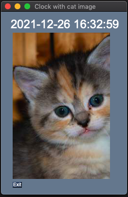 Simple GUIs kitten clock applications made with PySimpleGUI and Python